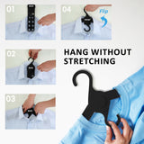 50X Plus Hanger Multiple Clothes Rack Organizer Foldable 10 Holes BLACK - 45-Degree Angle