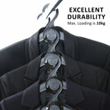 50X Plus Hanger Multiple Clothes Rack Organizer Foldable 10 Holes BLACK - Close-Up Angle