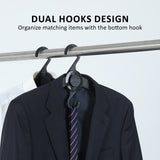 50X Plus Hanger Multiple Clothes Rack Organizer Foldable 10 Holes BLACK - Low Angle