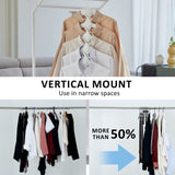 50X Plus Hanger Multiple Clothes Rack Organizer Foldable 10 Holes WHITE - Side View