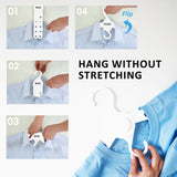 50X Plus Hanger Multiple Clothes Rack Organizer Foldable 10 Holes WHITE - 45-Degree Angle