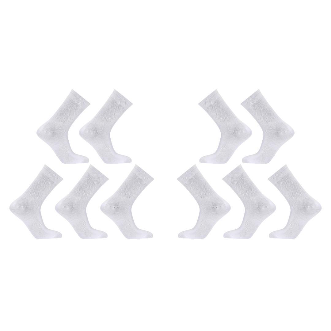 Rexy 10-Pack Medium Slim 3D Knit Crew Socks - Breathable White