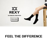 Rexy 15-Pack 3D Seamless Medium Black Crew Socks - Breathable and Durable - Low Angle