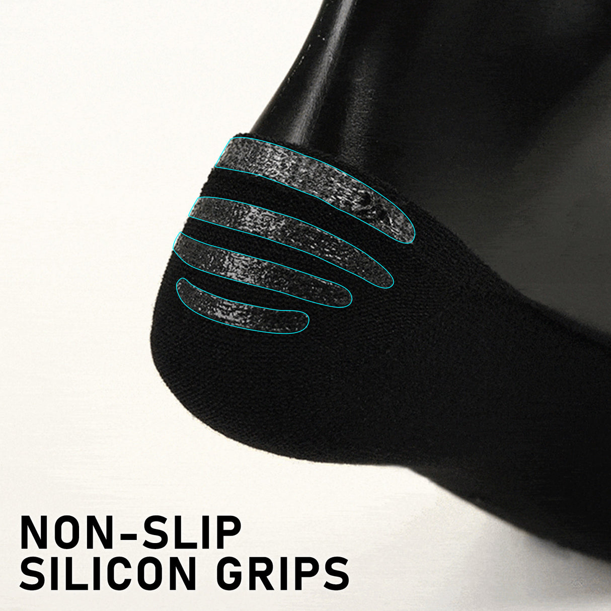 12-Pack Large Black Non-Slip Breathable Cushion No Show Ankle Socks by Rexy