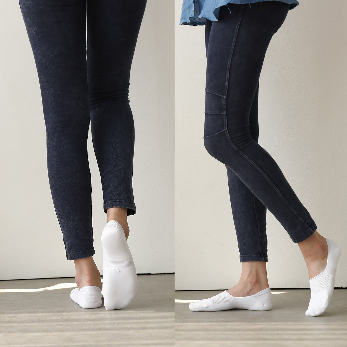 6-Pack Rexy Small Non-Slip Breathable White No-Show Ankle Socks with Cushion Support