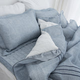 Saesom Flua Snow Comforter Set Double Cool Quilt Bedspread BLUE - Side View