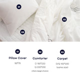 Saesom Flua Snow Comforter Set Queen Cool Quilt Bedspread WHITE - Extra Image