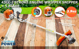 Dynamic Power 43cc Petrol Whipper Snipper Brush Cutter + 1 Blade - Front View