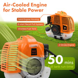 Dynamic Power 43cc Petrol Whipper Snipper Brush Cutter + 1 Blade - 45-Degree Angle