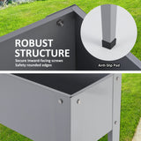 Raised Garden Bed Stand 100x27x80cm Galvanised Steel Planter GREY - 45-Degree Angle