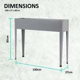 2X Raised Garden Bed Stand 100x27x80cm Galvanised Steel Planter GREY - Extra Image
