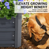 Raised Garden Bed Galvanised Steel Planter 120 x 90 x 30cm GREY - Rear View