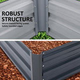 Raised Garden Bed Galvanised Steel Planter 210 x 90 x 30cm GREY - Top-Down View