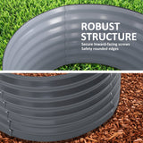2X Raised Garden Bed Galvanised Steel Planter Oval  320 x 80 x 45cm GREY - Top-Down View
