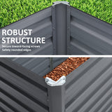 2X 2-in-1 Raised Garden Bed Galvanised Steel Planter 320 x 80 x 77cm GREY - Top-Down View