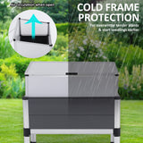 Cold Frame Greenhouse Cover Raised Garden Bed Stand Planter GREY - 45-Degree Angle