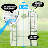 Home Ready Garden Greenhouse Shed PVC Cover Only Apex 190cm - Side View