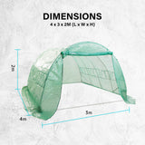 Garden Greenhouse Shed PE Cover Only 400cm Dome Tunnel - Close-Up Angle