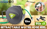 Garden Water Hose Retractable Rewind Reel Wall Mounted 10M - Front View