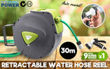 Garden Water Hose Retractable Rewind Reel Wall Mounted 30M - Front View