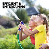 Garden Water Hose Retractable Rewind Reel Wall Mounted 20M + Brass Gun - Side View