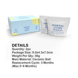 2X Alkaline Mineral Maker Stone Pouch Water Filter Pad Replacement Ceramic Balls - Rear View