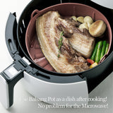 Airfryer Reusable Silicone Pot Large Chocolate Nonstick Nontoxic - Top-Down View