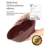 Airfryer Reusable Silicone Pot Large Chocolate Nonstick Nontoxic - Close-Up Angle
