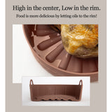 Airfryer Reusable Silicone Pot Large Chocolate Nonstick Nontoxic - Low Angle