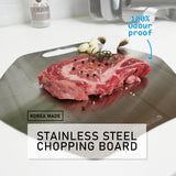 Combo Hexagon Stainless Steel Chopping Cutting Board + Chopping Boards Holder - Front View