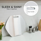 Stainless Steel Chopping Cutting Board Antibacterial Food Grade Hexagon - Top-Down View