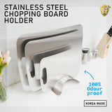 Stainless Steel Chopping Cutting Board Holder Stand Rack - Front View