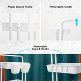 Trolley Cart Storage Utility Rack Shelf Organiser Swivel Kitchen 3 Tier WHITE - Top-Down View