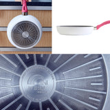 Jiniart Frypan Frying Pan 24cm Non-Stick Ceramic Induction Ergonomic Round WHITE - Close-Up Angle