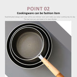 Fanjini Stone Frypan Frying Pan 28cm Non-Stick IH Induction Wood Ceramic Round PINK - 45-Degree Angle
