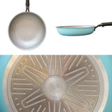 Fanjini Stone Wok Wokpan 28cm Non-Stick Induction Ceramic Round PURE SKY BLUE - Close-Up Angle