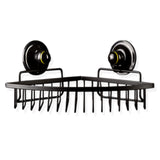 Corner Basket Removable Suction Medium BLACK - Front View