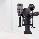 KiahLoc Removable Suction Hair Dryer and Comb Holder in Black - Side View