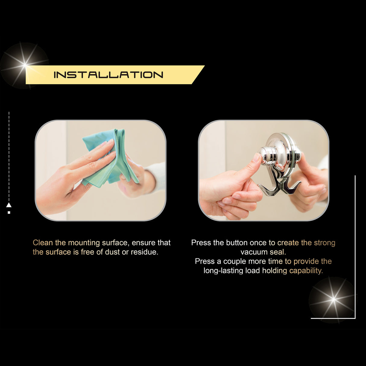 KiahLoc Removable Suction Hair Dryer and Comb Holder in Black