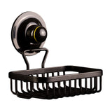 Soap Holder Basket Removable Stainless Suction BLACK - Side View