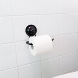 Toilet Roll Holder Removable Suction BLACK - Front View