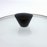 KOMAN Stainless Steel Glass Lid with Bakelite Handle - 28cm - Top-Down View