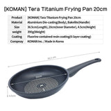 KOMAN Non-Stick Titanium Coating Frying Pan 20 26 28cm Set - Close-Up Angle