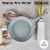 KOMAN Shinewon Vinch IH Frypan Frying Pan 28cm Non-stick Induction Ceramic GREY - 45-Degree Angle