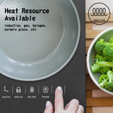 KOMAN Shinewon Vinch IH Frypan Frying Pan 28cm Non-stick Induction Ceramic + Glass Lid GREY - Top-Down View