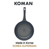 KOMAN Non-Stick Titanium Coating Frying Pan 28cm + Glass Lid - Side View
