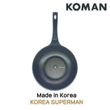 KOMAN Non-Stick Titanium Coating Wok Pan 26cm + Glass Lid - Side View