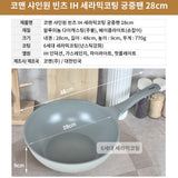 KOMAN Shinewon Vinch IH Wok Wokpan 28cm Non-stick Induction Ceramic + Glass Lid GREY - Extra Image