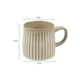 High-Fired Ceramic Stoneware Ribbed Stripe Mug 460ml Matt EARTHY BROWN - Extra Image