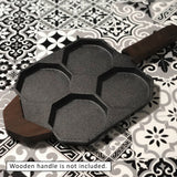 Cast-Iron Traditional Egg Pan Pre-seasoned Non-Stick 23cm - Side View
